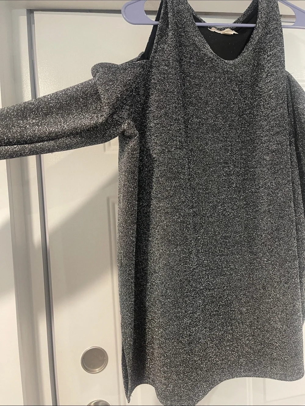 Michael Kors Charcoal Off-the-Shoulder Knit Sweater